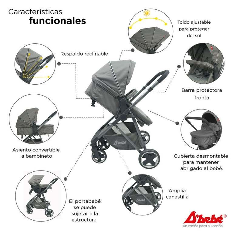 Carriola Travel System Queen Gris D'Bebé 43