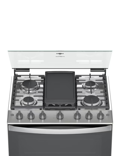 WHIRLPOOL  Combo estufa de piso a gas LP/natural 76 cm CWFR5200D-H de 6 quemadores + campana