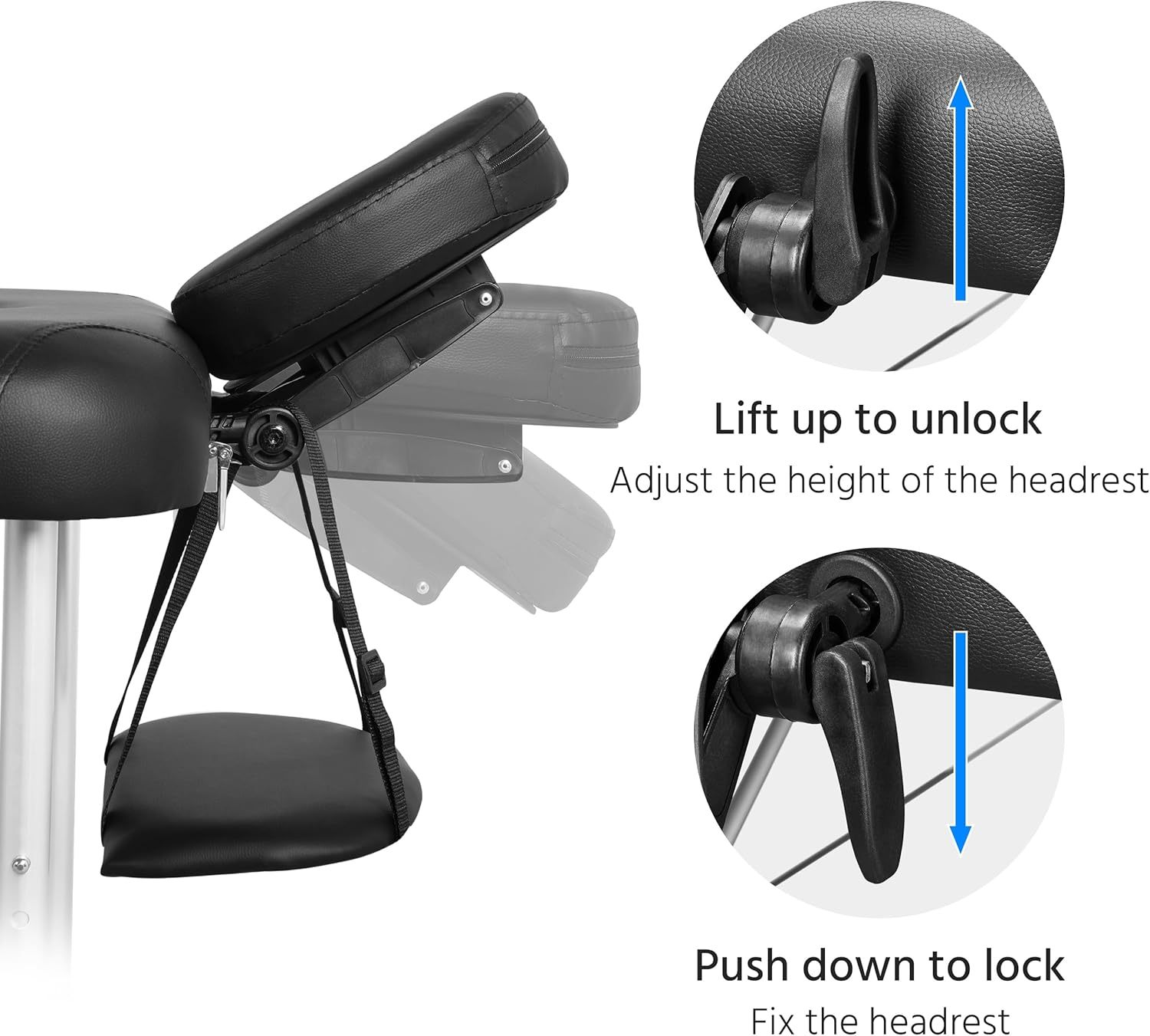 Yaheetech - Mesas de Masaje portátil para Tatuaje, Cama Ajustable de Aluminio, 3 Camas de SPA Plegables con Bolsa no Tejida, 24 Pulgadas de Ancho, Color Negro