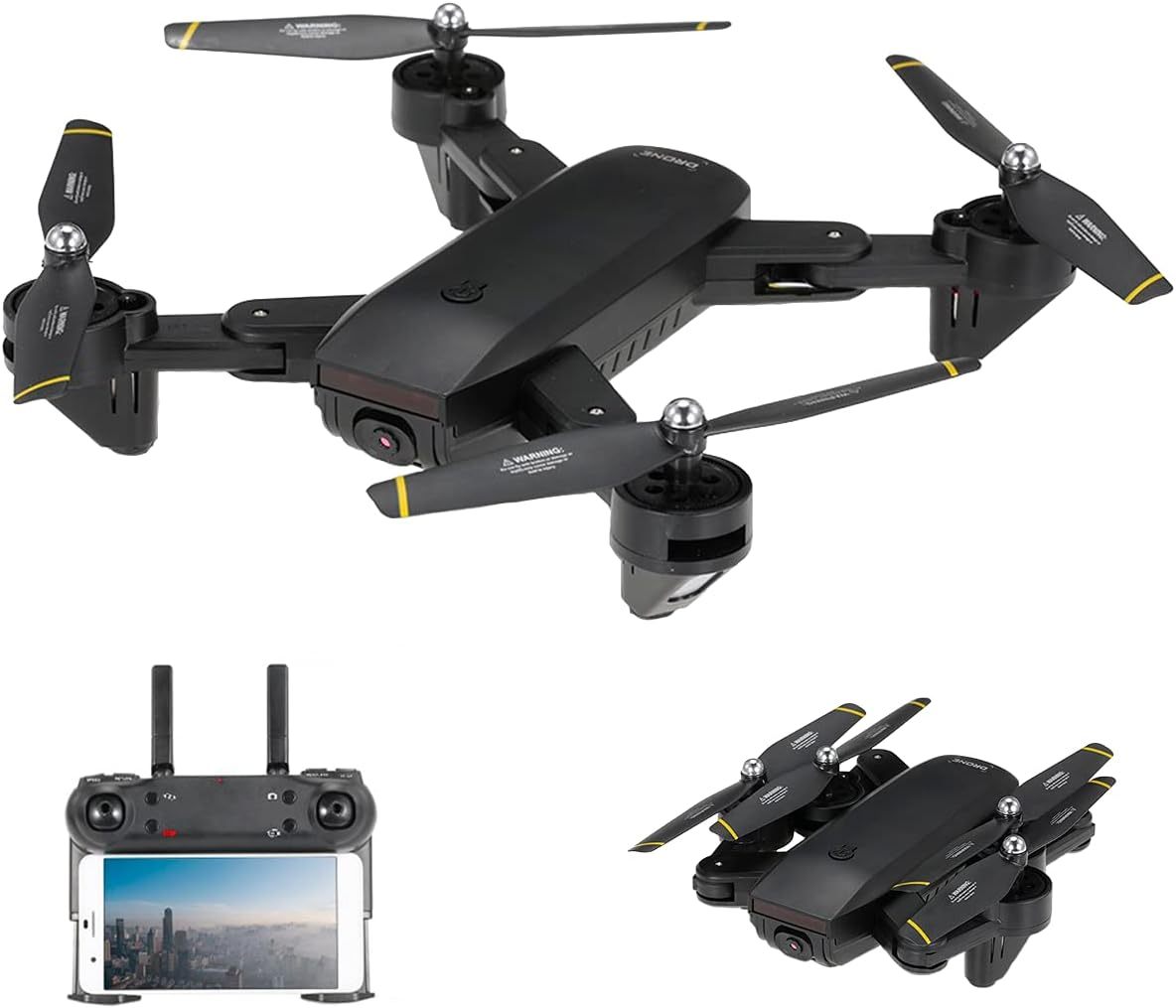 Binden - Drone Profesional B19 EIS, Cámara 2K, Sensor de Flujo Óptico, GPS, Barómetro, Quadcopter con Control Remoto, Funciones Inteligentes, 21 minutos de Vuelo - Gris Claro