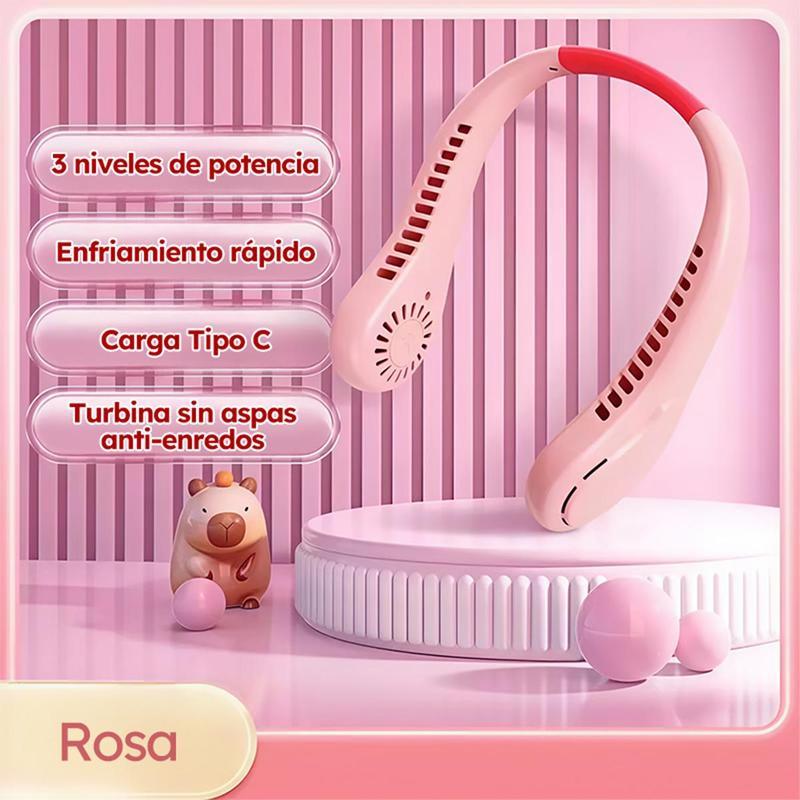 Bugu Ventilador De Cuello Recargable Para Hogar Oficina Fitness ABS Material Ventiladores De Refrigeración Portátiles Silencioso Ventilador de Cuello Sin Aspas