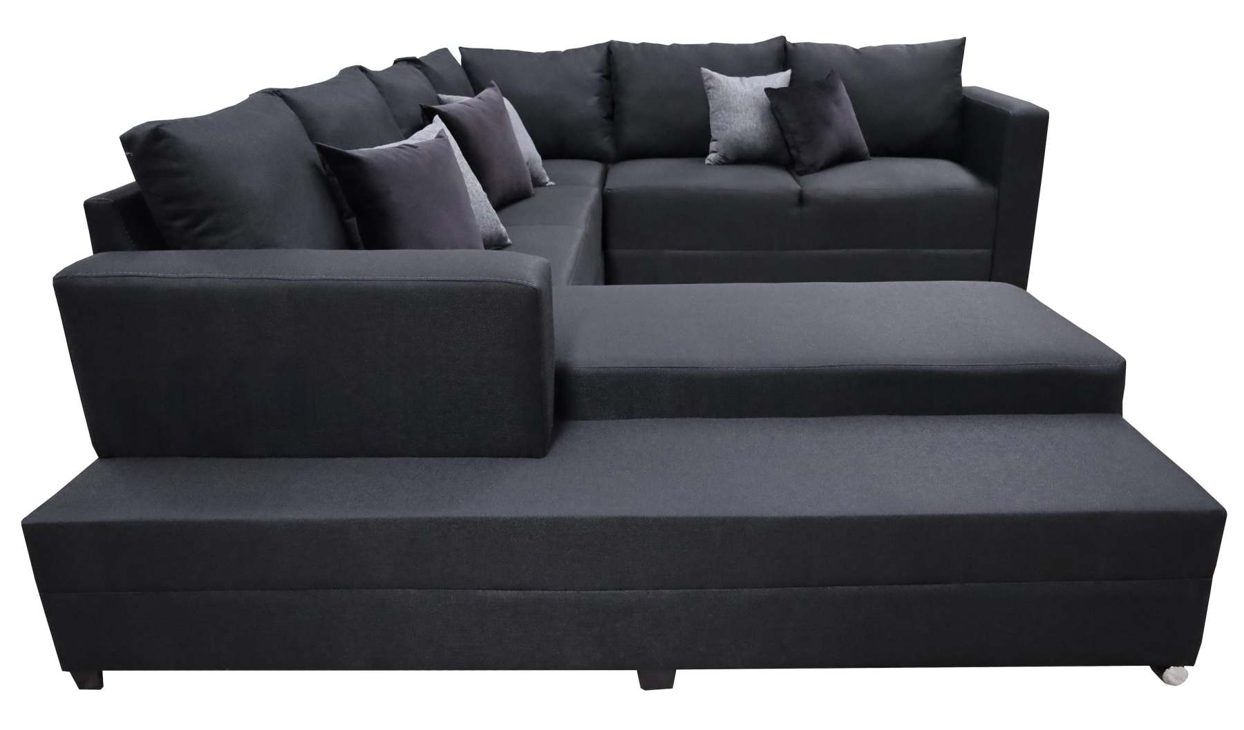 Sala esquinera en U El Bazar Store modelo Corbel gris oxford 4 salas en 1