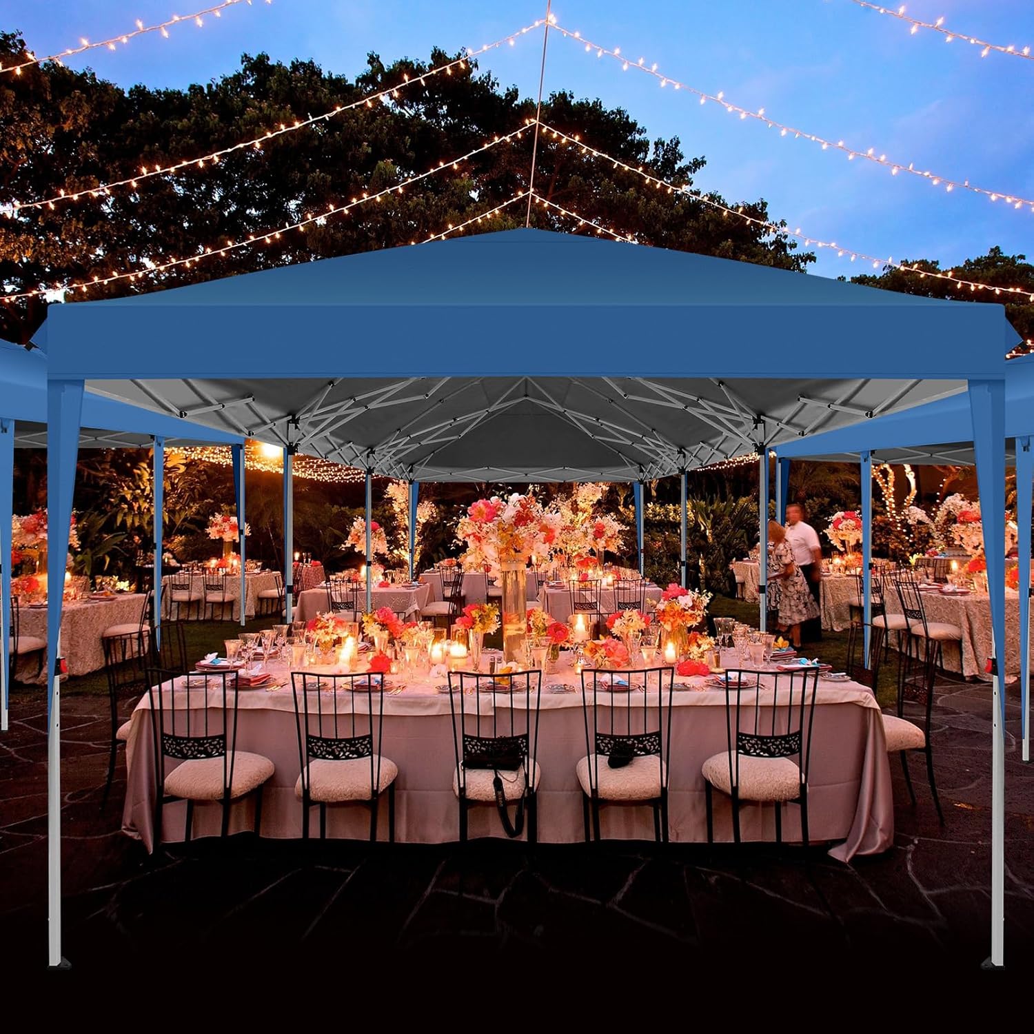 COBIZI - Toldo desplegable de 10 x 20 Pulgadas con 6 Paredes Laterales, toldo Impermeable para Eventos al Aire última intervensión, UPF 50+ cenador portátil para Fiestas, Playa, Camping, Boda,