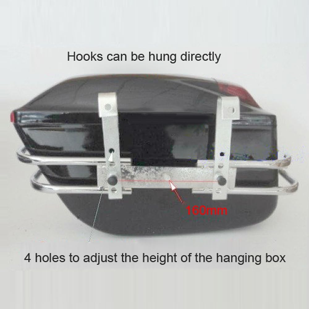 zolyet Alforjas rígidas para Motocicleta, Caja de Almacenamiento Lateral Universal, baúl Trasero con luz y Cerradura, 1 par Negro