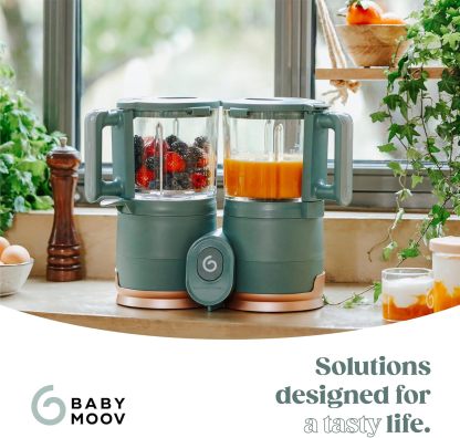 Babymoov Duo Meal 6 en 1: Procesador de Alimentos para Bebés con Vaporizador y Licuadora de Velocidades Múltiples, Calienta y Descongela (Aprobado por Nutricionistas), Gris