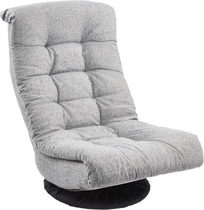 Amazon Basics - Silla giratoria de espuma con reposacabezas, ajustable, color gris