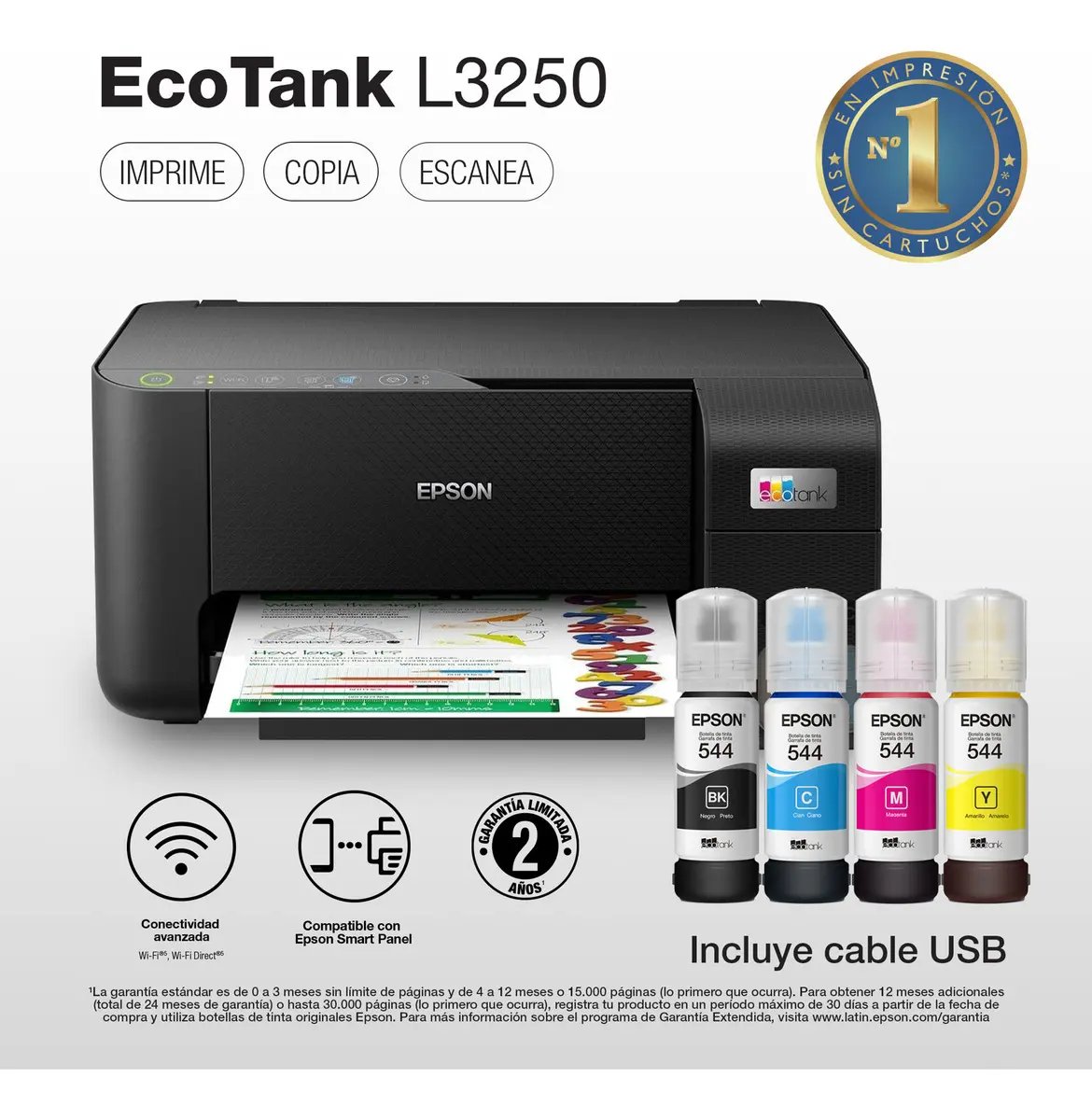 Impresora Multifuncional Epson Ecotank L3250 Mod C11CJ67301 Wi-fi