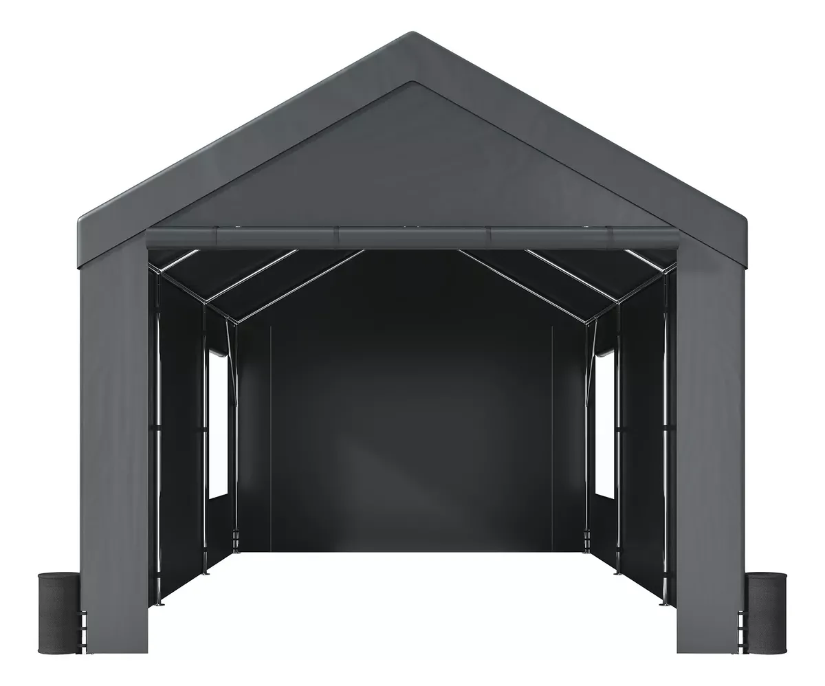 Vevor Toldo Para Automóvil Toldo Para Cochera 12 X 20ft Gris