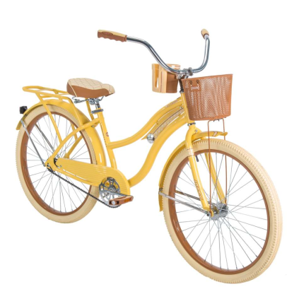 Bicicleta de paseo clásica Nel Lusso con cuadro Perfect Fit, para mujer, color azul, 26"