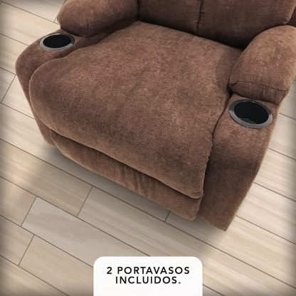 Sillon Reclinable para Adultos Individual - Brady - con Sistema Manual - Reposet de Tela - Varios Colores (Gris).