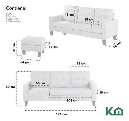 Silla Sofá Sala Esquinera Izquierda Sillón Reversible Madera