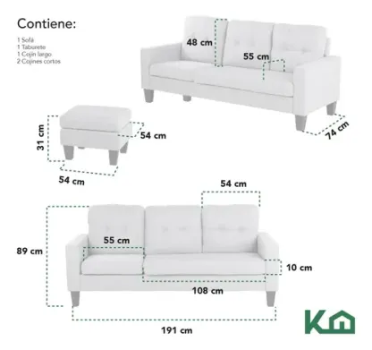 Silla Sofá Sala Esquinera Izquierda Sillón Reversible Madera