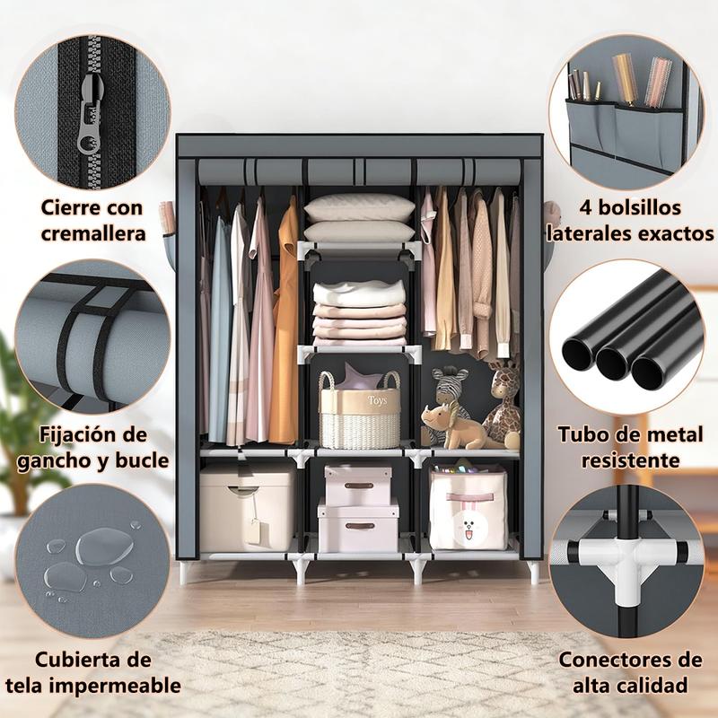 LERFM Closet Armable Ropero Rack Guardaropa Recamara Organización, Bonito, Práctico Y Resistente. Armario Plegable Organizador de Ropa,navidadRebajas de fin de año,Dazy ,Sheglam