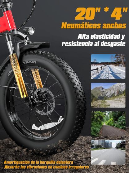HONEYWHALE F6S Bicicleta Eléctrica Plegable para Adultos, Bicicleta de montaña de 7 Velocidades, Motor 900W-Max, Velocidad Máxima 45KM/H, Autonomía 50KM, Batería Extraíble (54.6V, 10.4AH)