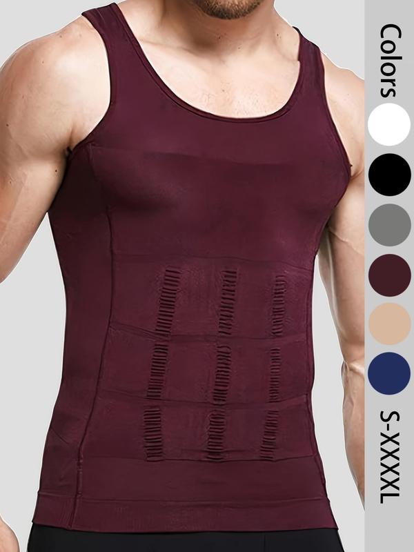 Men Seamless Compression Tank Top Slim Fit Body Shaping Undershirt Breathable Stretch Vest Elegant Tank Top for Workout Daily Wear Modern Tank Top