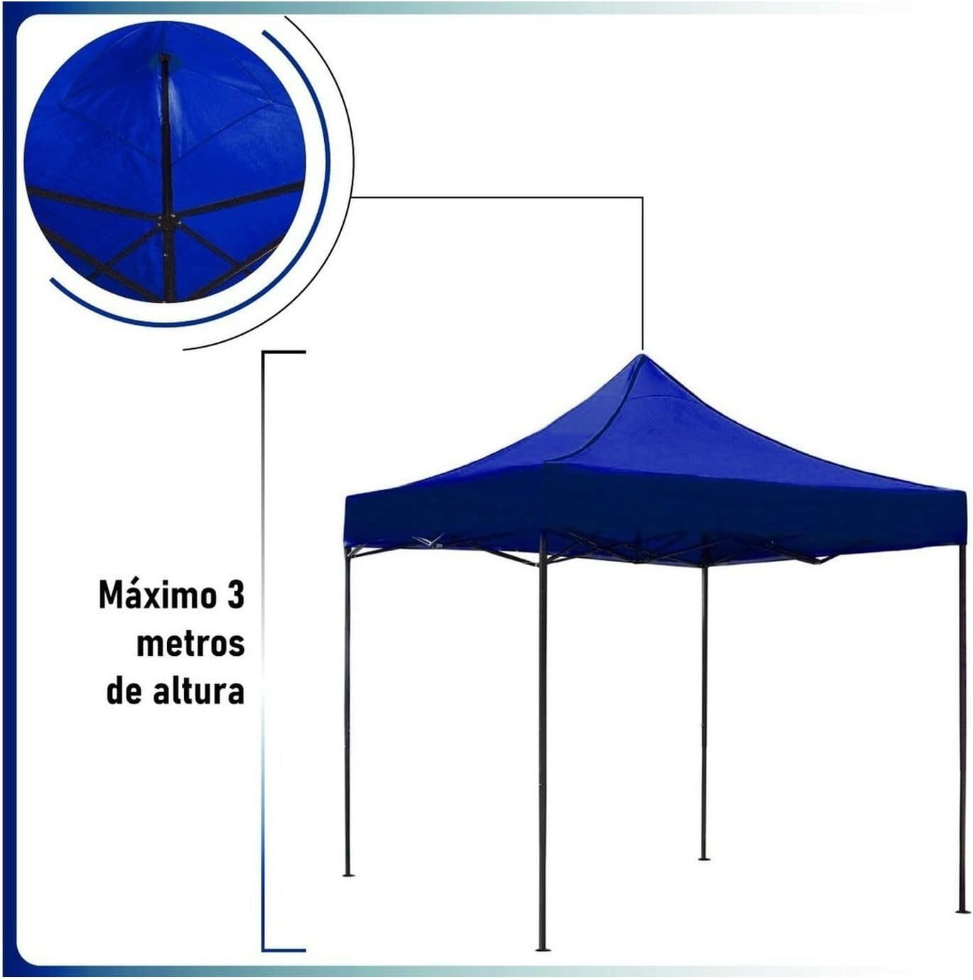 RACK & PACK Carpa 3x3 para Exteriores Lona Jardin Toldo Retractil Estructura de Acero Plegable 3 Ajustes de Altura Impermeabilidad 600D Premium Campismo Facil Armado Fiesta Reunión (Verde)