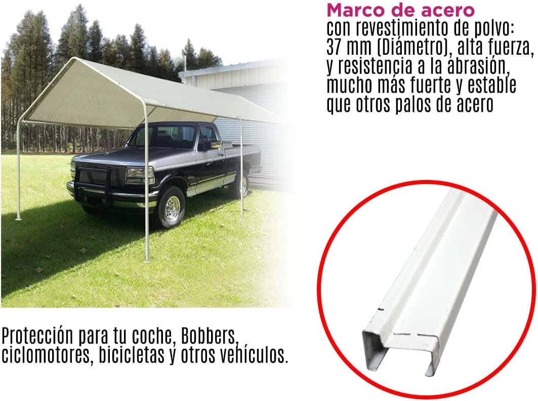 VANLIG Toldo De Uso Rudo 6x3 MTS Carpa para Auto Fiestas Eventos