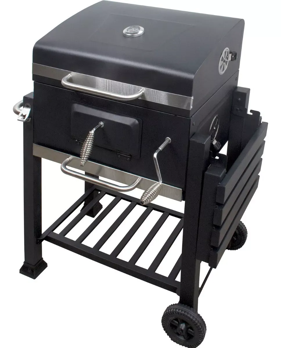 Asador Ahumador Carbon Para Carne Parrilla Resistente Acero Color Negro