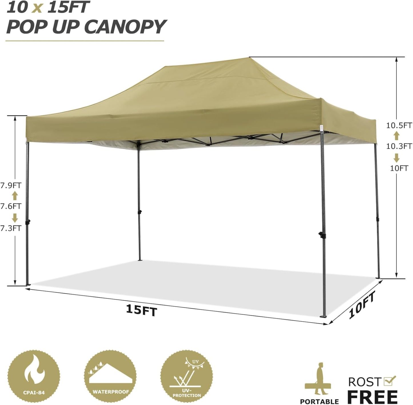 COBIZI - Toldo desplegable de 10 x 20 Pulgadas con 6 Paredes Laterales, toldo Impermeable para Eventos al Aire última intervensión, UPF 50+ cenador portátil para Fiestas, Playa, Camping, Boda,