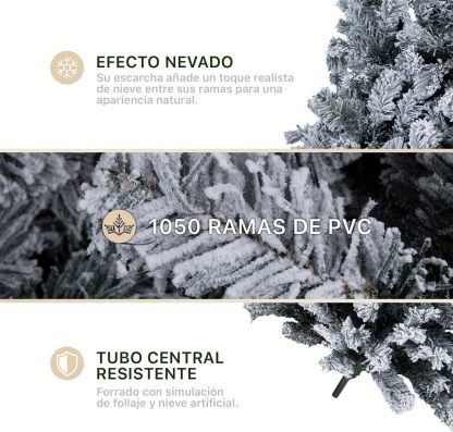 ESQUIMAL Árbol de Navidad Frondoso con Ramas Escarchadas, Pino Navideño (Rosa Nevado, 2.2 m)