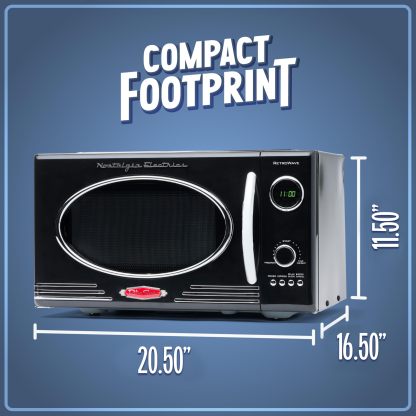 Nostalgia - Horno de microondas retro para encimera de mediados de siglo, tamaño grande de 900 W, 0.9 pies cúbicos, 8 ajustes de cocción preprogramados, reloj digital, electrodomésticos de cocina,