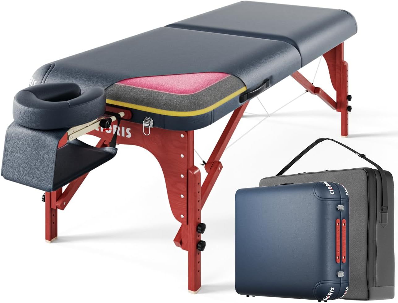 CLORIS - Mesa de masaje profesional de 84 pulgadas, port��til, de aluminio reforzado, con capacidad para hasta 1000 libras, 2 plegables, ligeras, para spa, sal��n, tatuaje, cama de masaje, altura