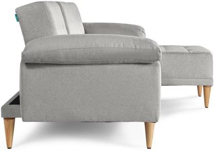 MAKORA Sala Modular Sofa Cama Brunello De 3 Plazas con Portavasos Memory Foam Respaldo Reclinable 3 Posiciones Recto Relax o Cama Perfecto para Departamento o Casa (Gris Claro)