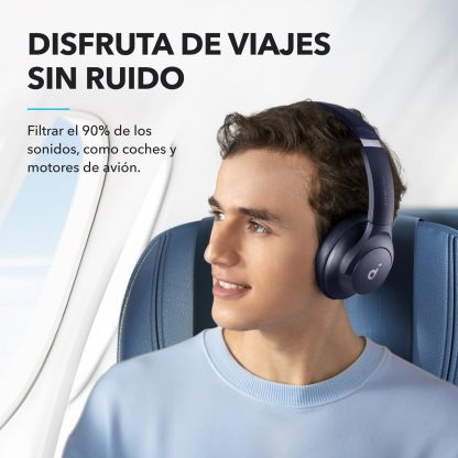 Soundcore Audífonos Inalámbricos Diadema Q20i, Cancelación de Ruido Activa Híbrida, Bluetooth, 40H ANC, Alta Resolución, Big Bass, App, Transparencia, Viajes
