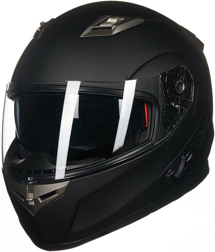 ILM - Casco de Motocicleta Modular Integrado con Bluetooth, con protección Solar para Mp3, Modelo 953/953 Pro