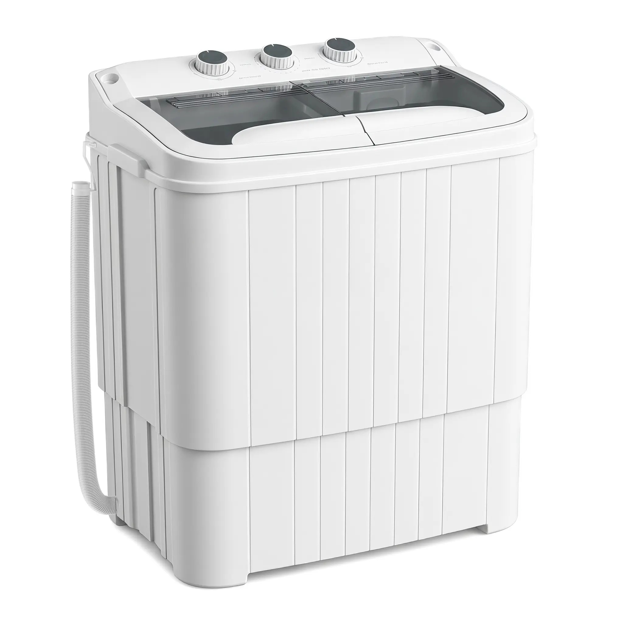 Lavadora semiautomática de doble tina (capacidad total de 16 lb: 9.6 lb de lavado + 5.4 lb de centrifugado); lavadora compacta ideal para apartamentos, dormitorios, casas rodantes, campamentos y uso doméstico diario.