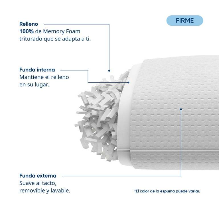 Colchón Luuna Original y 2 Almohadas Ajustables Luuna, Memory Foam, Colchón en Caja blanco Matrimonial