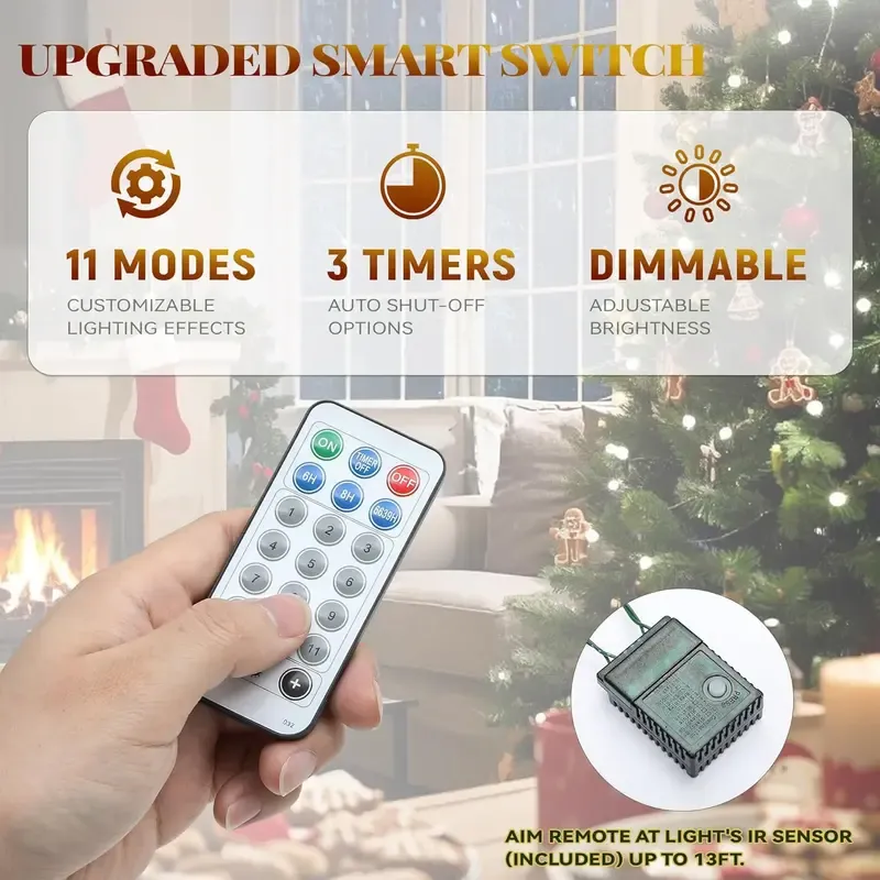 Árbol de Navidad YITAHOME Preiluminado con 11 Modos de Luz y Regalos Especiales