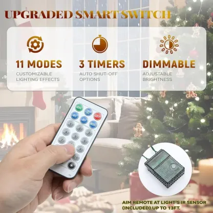 Árbol de Navidad YITAHOME Preiluminado con 11 Modos de Luz y Regalos Especiales