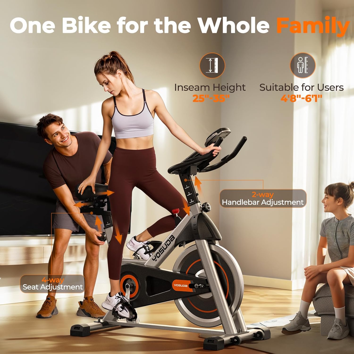 YOSUDA Bicicleta estática de ciclismo para interiores / imán, bicicleta de bicicleta con soporte para iPad y cojín de asiento cómodo