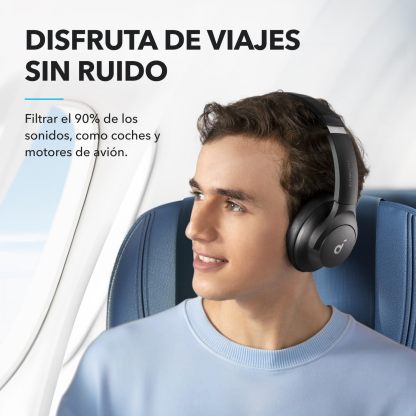Soundcore Audífonos Inalámbricos Diadema Q20i, Cancelación de Ruido Activa Híbrida, Bluetooth, 40H ANC, Alta Resolución, Big Bass, App, Transparencia, Viajes
