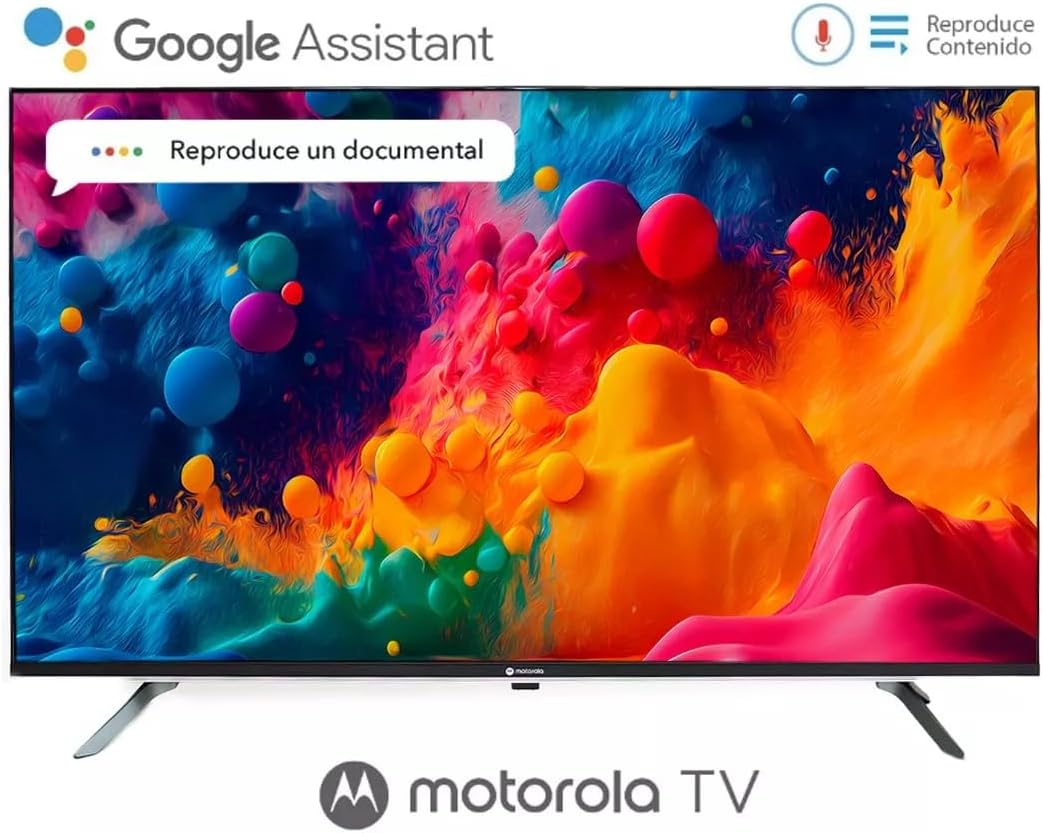 Motorola Google TV 32" HD LED Smart TV Android 720p Google Assistant Netflix Youtube Compatible MOT32HLE11 2024 Model Negro Bezel