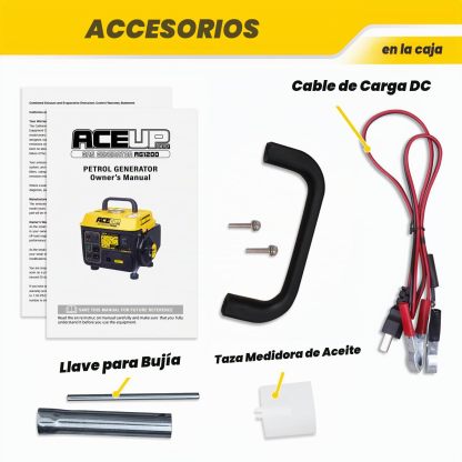 Aceup Energy - Generador de gas de 1.200 W, pequeño generador portátil para uso doméstico, camping, ultraligero, compatible con EPA y CARB
