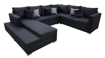 Sala esquinera en U El Bazar Store modelo Corbel gris oxford 4 salas en 1
