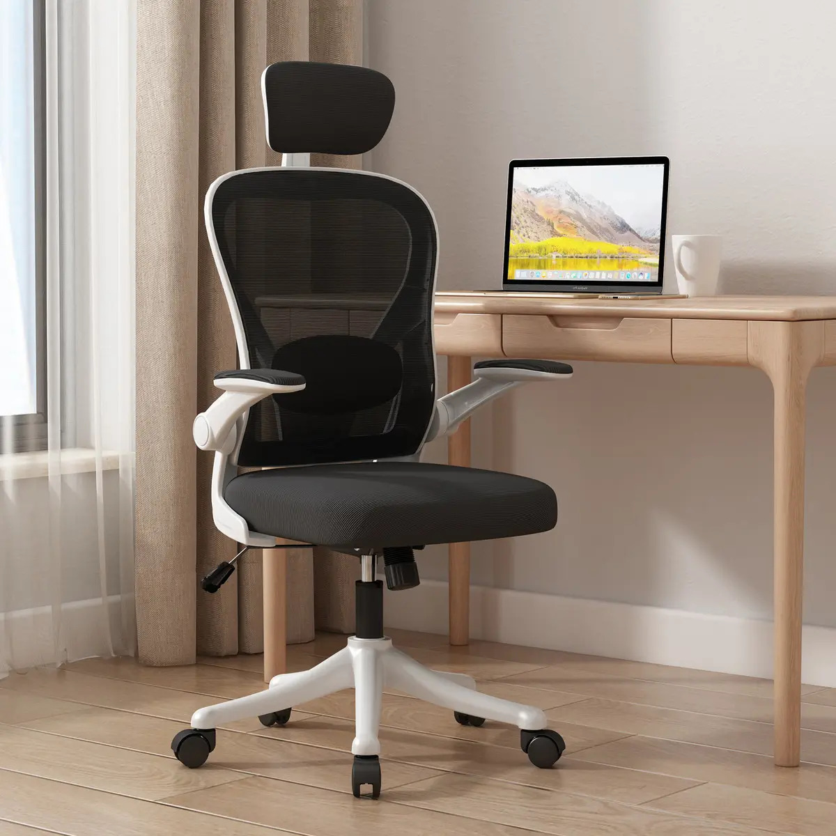 Silla Amia Ergonómica De Escritorio Oficina Soporte Lumbar Elástico Giratoria