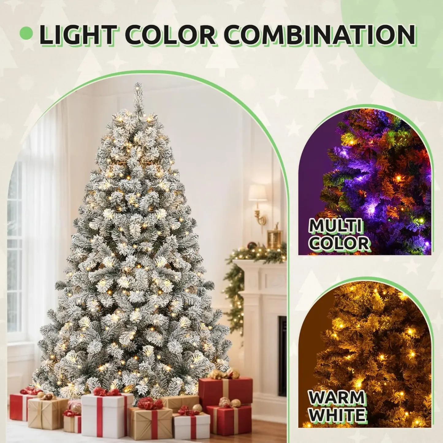 Árbol de Navidad YITAHOME Preiluminado con 11 Modos de Luz y Regalos Especiales