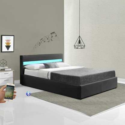Base King Size Led Almacenamiento Y Bluetooth Bossa Galaxy