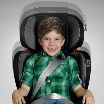 Chicco - KidFit Zip Air Plus 2 en 1 asiento elevador de posicionamiento para coche – Q Collection, negro/gris