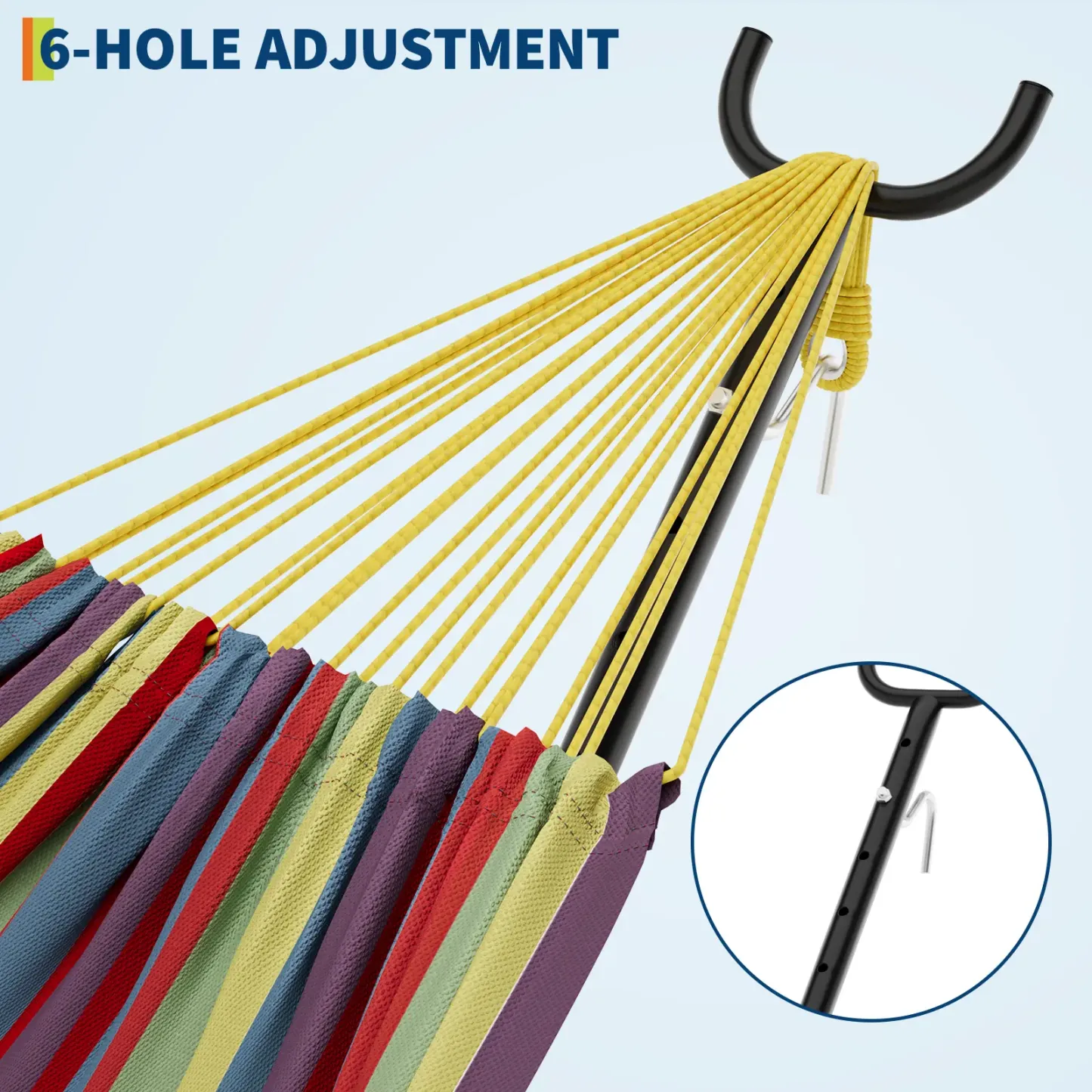 Hamaca portátil para 2 personas con base de acero resistente, capacidad de 450 lbs, estructura compacta con bolsa de transporte, ideal para interior, exterior, patio, jardín y terraza.