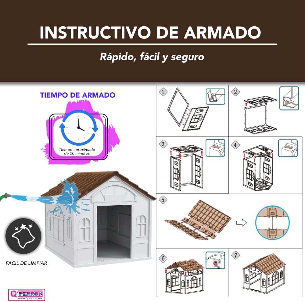 Casa Térmica para Perro Raza Grande | Incluye Puerta Metálica | 99 x 84 x 82 cm | Impermeable con Ventilación | Material Resistente al Exterior.