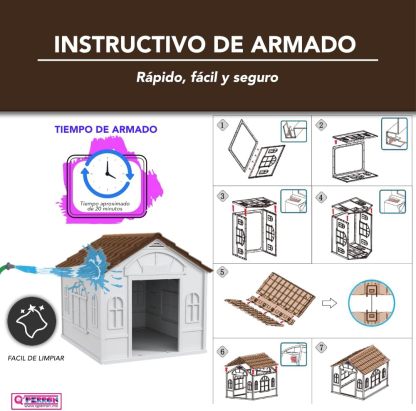 Casa Térmica para Perro Raza Grande | Incluye Puerta Metálica | 99 x 84 x 82 cm | Impermeable con Ventilación | Material Resistente al Exterior.