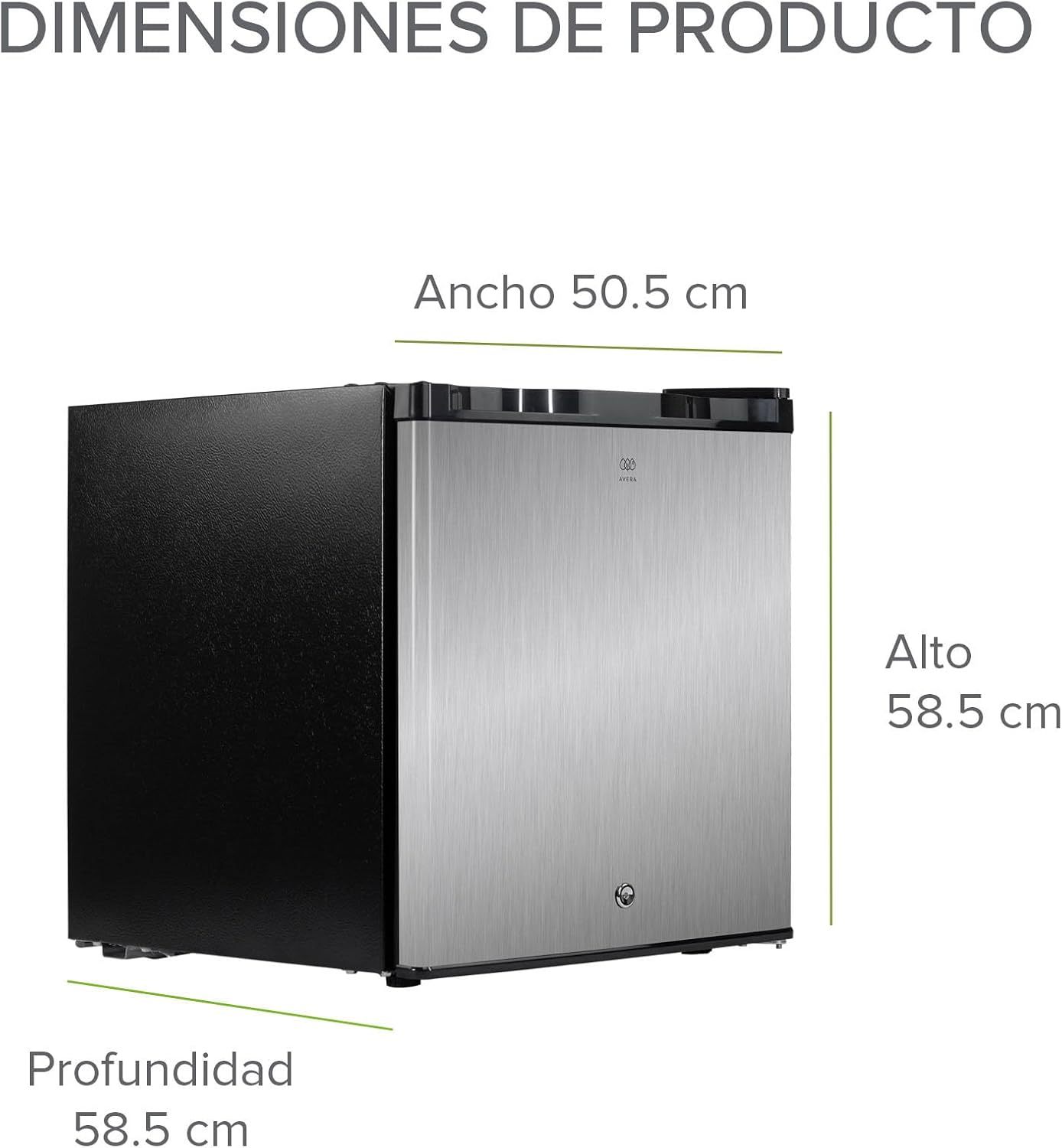 AVERA Frigobar 45L con Llave | Mini Refrigerador con Congelador, Puerta Reversible y Control de Temperatura 0°C-10°C | Ideal para Oficina, Cuarto o Minibar | FB46L
