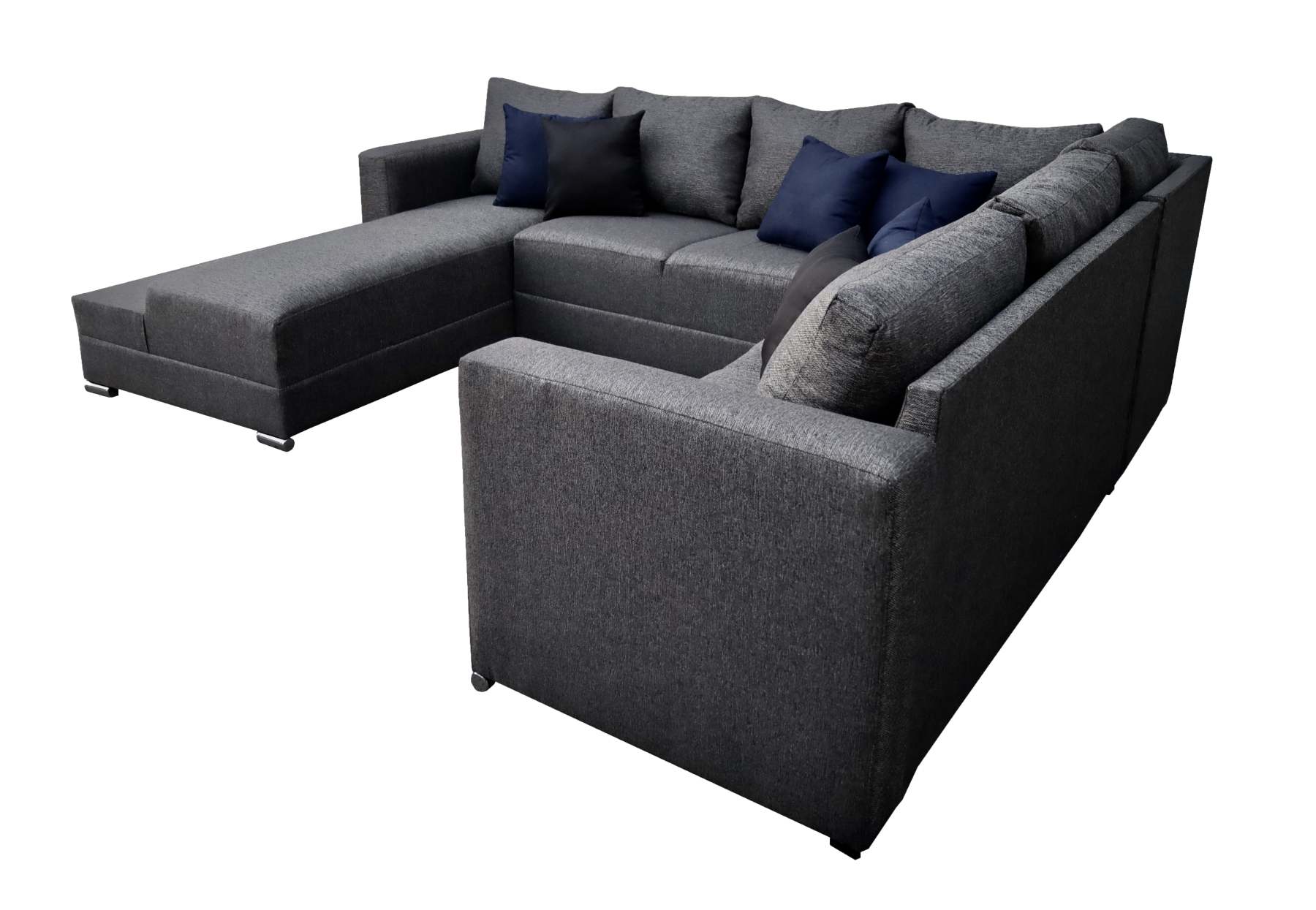 Sala esquinera en U El Bazar Store modelo Corbel gris oxford 4 salas en 1