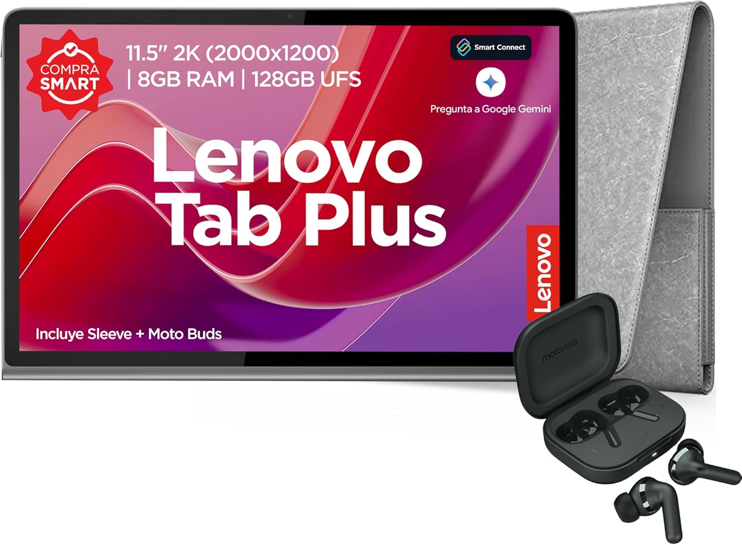 Tablet Lenovo Tab Plus | 11,5" 2K | MediaTek Helio |8GB RAM 128 GB UFS| Incluye Funda + Auriculares Moto