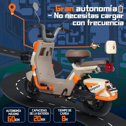 HONEYWHALE KC PRO Bicicleta Electrica para Adultos, Moto Electrica con Alarma, Potencia Motor Hasta 800W, Velocidad Máxima 45KM/H, Autonomía 60KM, Compatible con Desbloqueo NFC