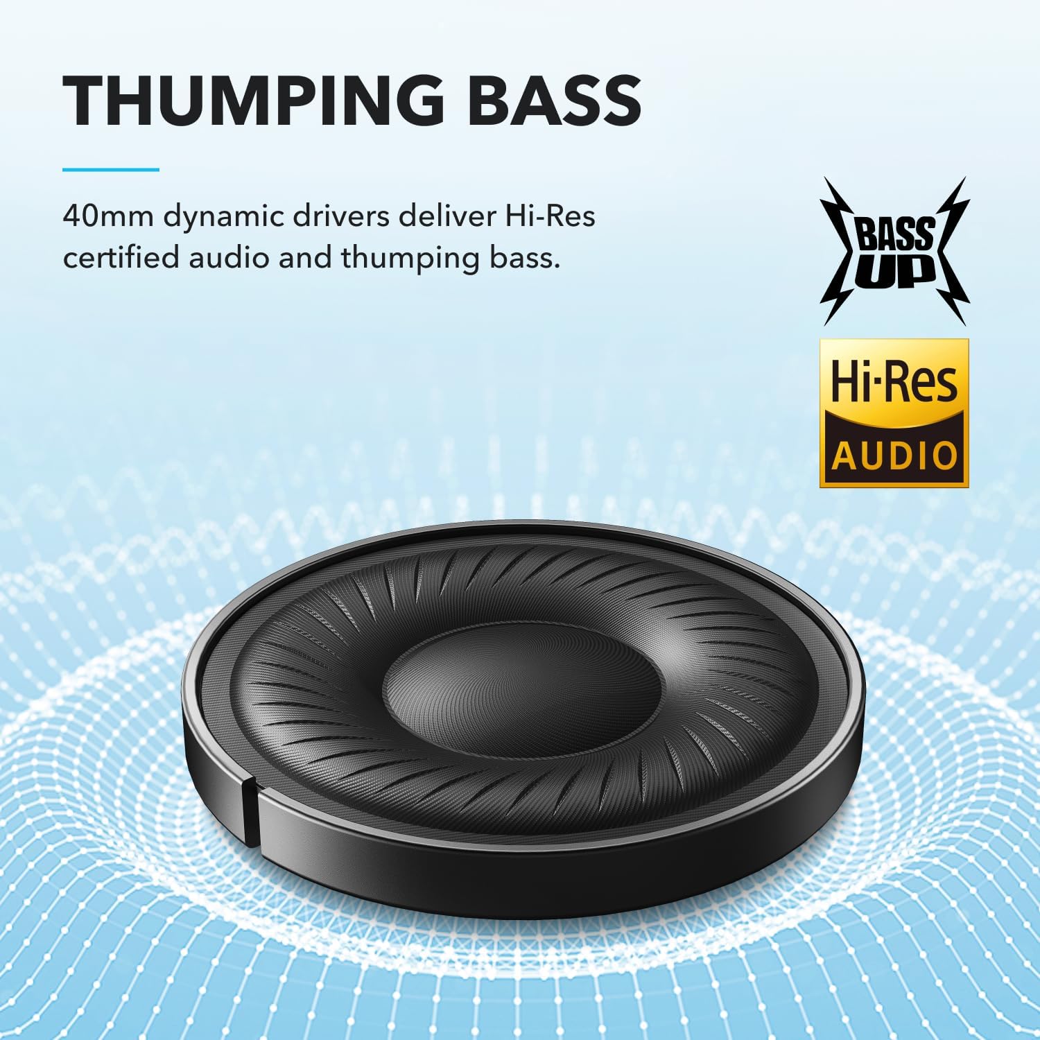 Soundcore Audífonos Inalámbricos Diadema Q20i, Cancelación de Ruido Activa Híbrida, Bluetooth, 40H ANC, Alta Resolución, Big Bass, App, Transparencia, Viajes
